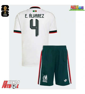 México Edson Alvarez #4 Segunda Equipación Niños Mundial 2026 Manga Corta (+ Pantalones cortos)
